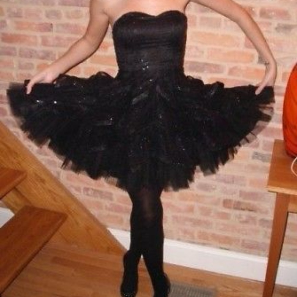 Black-Sequin-Cocktail-Prom-Cotillion-Formal-Dress